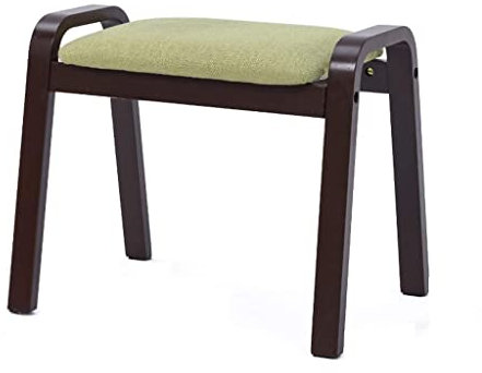 NMDCDH Massivholz Faltbare Aufbewahrung Baumwolle und Leinen Wechselschuhbank Haushalt Wohnzimmer-Fußhocker Sofa Hocker Holzsitzbank (Color:B)