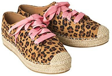 Joe Browns Women's Suede Leopard Print Espadrille Shoes Pump, Tan Multi, 3 UK