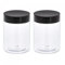 sourcing map Round Plastic Jars with Black Screw Top Lid, 10oz/ 300ml Wide-mouth Clear Empty Containers for Storage, Organizing, 2Pcs