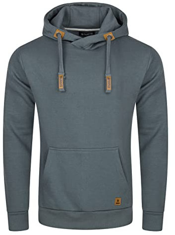 riverso Hoodie Herren Regular Fit RIVNiklas Kapuzenpullover Pullover Cross-Over-Kragen Blau M, Größe:M, Farbe:Turbid Blue