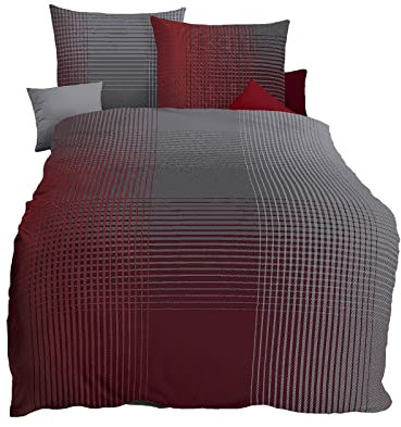 Kaeppel Mako-Satin Bettwäsche Master Rubin, 1 Bettbezug 200 x 200 cm + 2 Kissenbezüge 80 x 80 cm