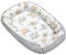 Medi Partners Babynest Nestchen für Neugeborene - 100x60x15 Babynestchen Baby zweiseitg Nest Bett 100% Baumwolle Waffel Kuschelnest tragbar (‎Safari mit beige Waffel)