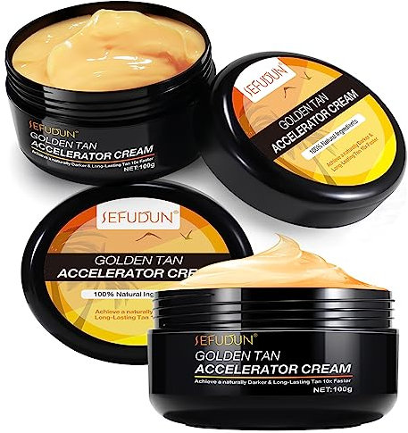 Bräunungsbeschleuniger Creme, Selbstbräuner ，Bräunungscreme Brauner Werden für Gesicht und Körper Langanhaltende, natürliche Bräune, Natural Bronzer, 200g 2pcs