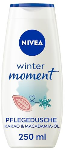 NIVEA Winter Moment Kakao Pflegedusche, pH-hautneutrales Duschgel mit Macadamia-Öl, Vitamin C & E, feuchtigkeitsspendende Cremedusche mit warmem Duft von Kakao (250 ml)