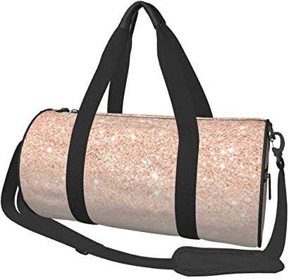 Sac de sport de voyage or rose à paillettes pour homme et femme - Sac de sport à bandoulière pour sport, voyage, week-end, entraînement, yoga, cyclisme, natation, camping, Noir , Taille unique