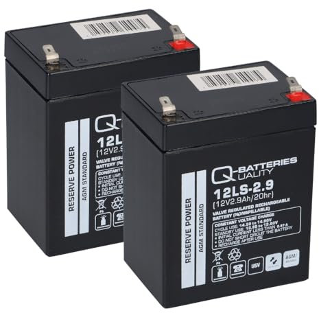 Lot de 2 batteries au plomb AGM 12 V 2,9 Ah compatibles avec les systèmes de levage Linak à monter soi-même