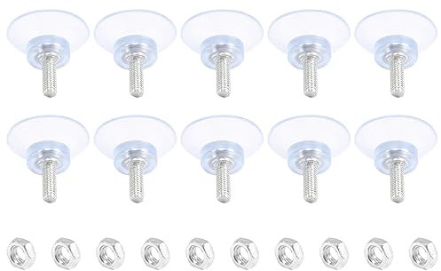 Knadgbft Lot de 10 ventouses puissantes en caoutchouc pour plateaux de table en verre avec vis M6