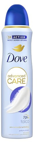 Dove Deospray Advanced Care Talk, mit feuchtigkeitsspendender und hautfreundlicher Formel, ohne Alkohol, trockene Haut bis zu 72 Stunden, Deodorant für Damen und Herren, 6 Stück à 150 ml