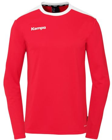 Kempa Unisex Emotion 27 Langarmshirt Sweatshirt, Rot/Weiß, 164 EU