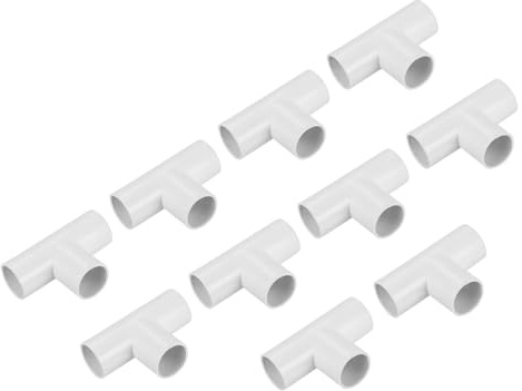 sourcing map 10 Stück PVC Rohrverbinder T-förmige Fittings 20mm 3-Wege für Schlauch Elektrische Leitung