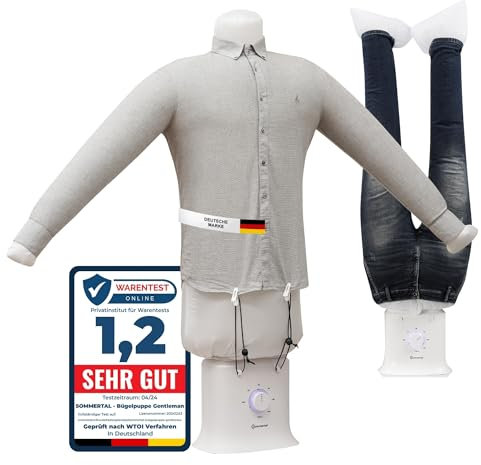 Sommertal Mannequin de Repassage Gentleman - Machine à Repasser Automatique pour Chemises, Chemisiers, T-shirts et Pantalons - Fonctions de Repassage