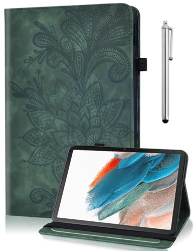 TUOLISG Fire HD 10 Tablet Hülle (13./11. Gen, 2023/2021),PU Leder Multi-Winkel Ständer Tablette Schützhülle mit Auto Schlaf/Aufwach für Fire HD 10/10 Plus/Kids 10.1-Grün