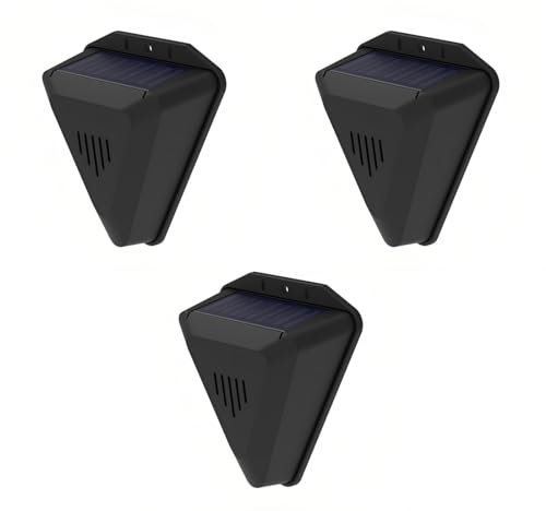 Lancoon 3-Pack Solar Power Bird Alarm Repellent IP55 Wasserdicht 360° Umfassender Schutz Mehrere Geräusche Laute Abschreckungsvögel von Ihrem Eigentum Geeignet für Garten im Freien