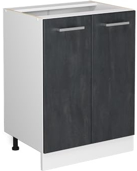 Vicco Küchenunterschrank R-Line, Schwarz Beton, 60 cm | 2 Türen · Ohne Arbeitsplatte · Höhenverstellbare Füße · 1 Einlegeboden · ✓ Frei kombinierbar