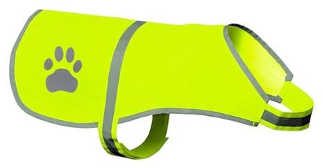 One Piece Comfortable Dog Safety Vest - Breathable Waterproof Yellow High Visibility Reflective Coat for Pets Outdoor Activity