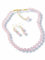 Rose Quartz Crystal Gemstone Beaded Necklace Earrings Set 16/19 inch Heart Chakra Love Women Girls
