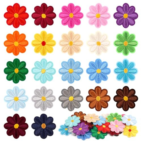 22 Stück Patches zum Aufbügeln, Blume Aufnäher Kinder, Flicken zum Aufbügeln, Aufnäher zum Aufbügeln, Bügelbilder für Textilien - Kleidung, Jeans, Taschen, Dekoration