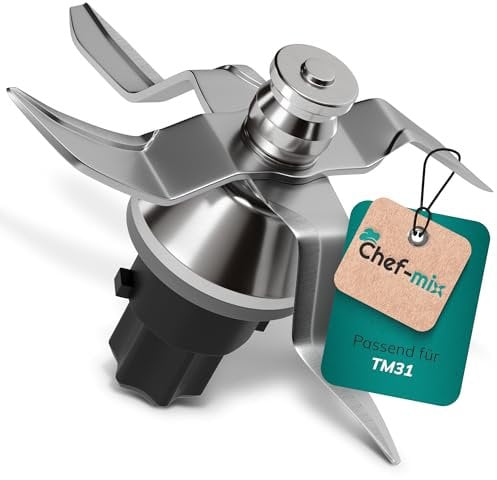 Chef-Mix Couteau TM31 Remplacement pour Couteau Thermоmix TM31 - Couteau Mélangeur pour Thermоmix Vorwerk TM31 - Couteaux Bimby TM31 en Acier inoxydable SUS420 Pièces de Rechange & Accessoires TM31