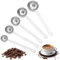 Hesitroad Measuring Spoons with Long Handle,Stainless Steel Coffee Measuring Spoon,Tablespoon Teaspoon Coffee Container for Coffee Milk Fruit Powder 30ML