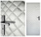 Türverkleidung 115x215 cm Türpolsterung Schallschutz Komplettpaket XXL Wärmedämmung Tür Reparatur für Innentüren Kunstleder Steppung 7x7 cm (Silber)