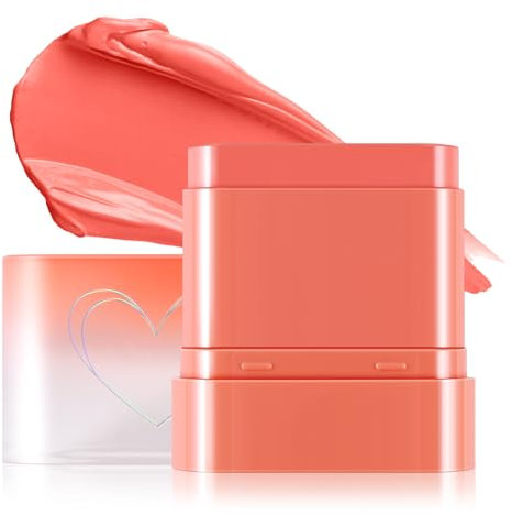 Boobeen Creme Blush für Wangen, Multi-Use Makeup Blush Stick Waterproof Long Lasting Rouge Stick für Augen, Lippen und Wangen, Soft Thin Blush Stick für erröten und Dewy Look