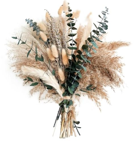 ZUUKOO LIGHT 100pcs Plantas Secas Pampas Secas Decoración Ramos de Flores Secas Naturales Decoración Natural Versátil Hierba de Caña para Decoración de Casa y Evento Boho de Hierba de Pampa