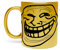 Goldene Tasse aus verchromter Keramik, Troll Face Ugly Fun Meme Internet Witz 325 ml