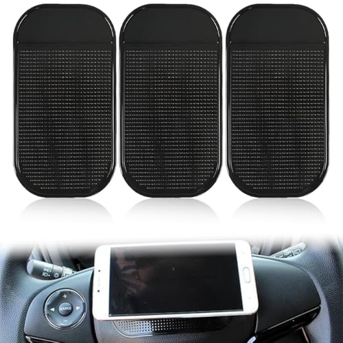 3 pezzi Tappetino Antiscivolo Auto,Tappetino Cruscotto Auto,Tappetino Antiscivolo Auto Cruscotto,Tappetini Macchina,Oggetti per Auto, Tappetino Antiscivolo per Smartphone,tappetino auto(14.2x 8.3 cm)