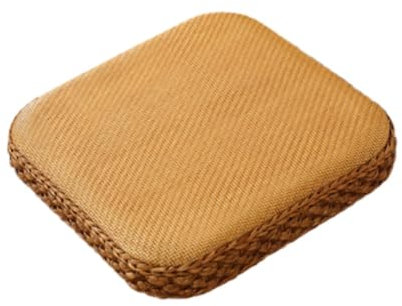 ＡＷＨＡＯ Tatami-Bodenkissen, Pouf, flach gewebtes Sitzkissen, Bodenkissen für Zuhause, drinnen und draußen, Yoga-Raum, Büro, Heimdekoration, Hellbraun