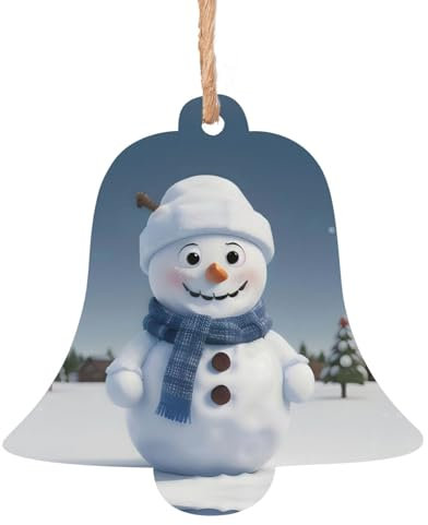 6 adornos de madera para colgar en el árbol de Navidad, diseño de muñeco de nieve
