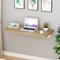 Schwebender Laptop-Schreibtisch, wandmontiert, klappbar, mit Halterungen, helles Walnussholz, 50 x 20 cm, platzsparender Schreibtisch für Zuhause, Büro, Arbeitszimmer