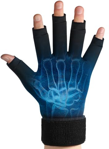 GENCAM Handgelenk-Eisbeutel für Handarthritis, Hand-Eispack-Handschuh für Arthritis, kalte / heiße Handkompresse für Rheumatoide, Arthrose, Karpaltunnelschmerzen (schwarz)