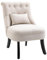 HOMCOM Sessel Wohnzimmer Relaxsessel Loungesessel Ruhesessel mit Rückenkissen, Holzbeine, Lesesessel mit Leinenoptik, Polstersessel für Schlafzimmer, Cremeweiß