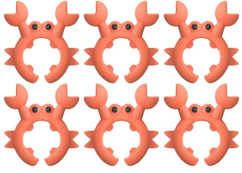 Crab Spatula Rests, 6PCS Cute Silicone Spatula Holders, Anti Scalding & Overflow Pot Spill Stoppers for Spatulas Spoons