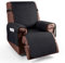 Braozaiw Funda reclinable, Funda para sillón, Funda para sillón reclinable Impermeable con Bolsillos, Lavable a máquina, Protector de Muebles para niños y Mascotas (Negro)