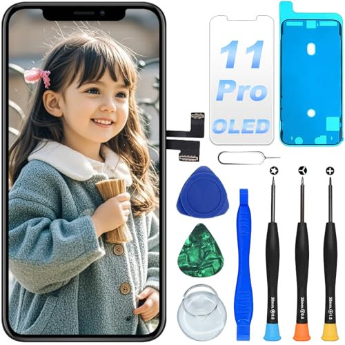DIGI4U Hard OLED Screen Replacement for iPhone 11 Pro, 5.8'' True Tone FHD Display Digitizer Assembly, Not LCD, with Repair Kit for iPhone 11 Pro OLED