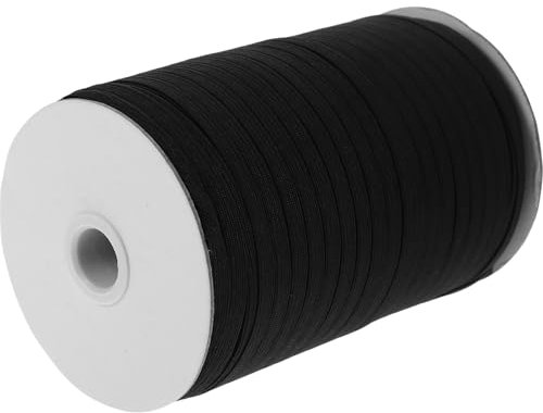 Lurrose 6 Mm Breites Gummiband Zum Nähen Elastische Kordel 180 M Rolle Für Masken Bettlaken Schwarz/weiß