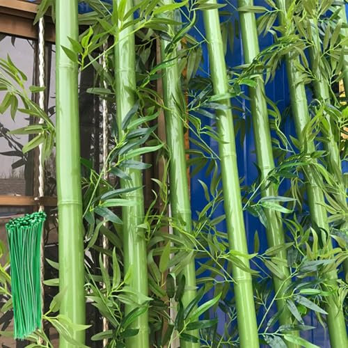 CUXAHO 10 pièces Plante Artificielle Bambou pour Brise Vue Balcon,Brise-Vue pour Balcon pour Exterieur Jardin Terrasse,Diamètre 5 cm(100cm/3.3ft)