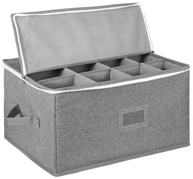Caja Para Copas De Vino Caja de almacenamiento for copas de vino con divisores, almacenamiento de cristalería con divisores, suministros for mudanzas, organizador flexible for guardar vasos Para Copas