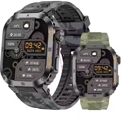 Reloj inteligente para hombre de 2 pulgadas, con respuesta de llamadas, monitor de frecuencia cardíaca, SpO2, sueño, notificaciones, más de 100 modos deportivos, 400 mAh, reloj inteligente para hombre