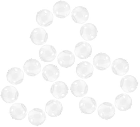 24 Stück Befüllbare Runde Weihnachtskugeln Aus Kunststoff Und Glas Durchsichtig Zum Aufhängen Als Dekoration