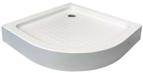 ZXDRYBHD Curved Shower Pan Tray, Thickened Non-Slip Acrylic Bathroom Floor Pan for Wet and Dry Separation, White Quadrant Shower Tray(80cm/31.4in)