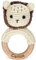 GRAVURZEILE Gravierter Beißring aus Holz - Tierkopf Löwe - Personalisiert mit Name - Geschenk für Baby zur Geburt - Stofftier aus Baumwolle - Babyrassel - Taufgeschenk für Neugeborene Jungen & Mädchen