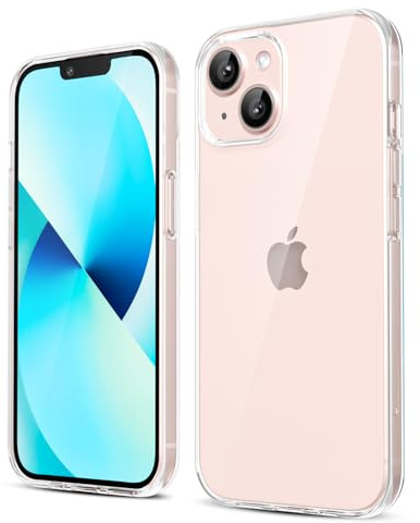 oakxco for iPhone 13 Mini Phone Case Liquid Silicone, Cute Thin Slim Grip Soft Rubber Gel for Women Men, Smooth Matte TPU Plain Solid Color Girly Simple Case with Camera Cover Protection, Clear