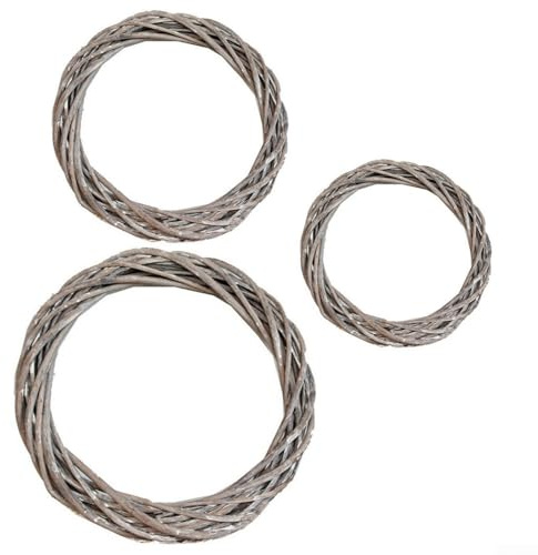 Posheliox Natürlicher Rattan-Weihnachtskranz Girlande für Ringdekoration, grauer Weidenrankenzweig, festlicher hängender Kranz für Hochzeit, Kindergarten und Baum-Display (20 cm)