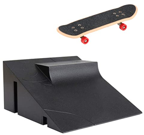 CGTQROVR Finger Ramp Park Mini Fingerboard Skate Teile Set Spielzeug Zubehör Schwarz für Zuhause Kinder Erwachsene Kinder