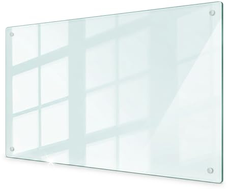 Concept Crystal XXL Glass Chopping Board 80x52cm, Giant Transparent Tempered Glass Worktop Saver, Clear Kitchen Countertop Surface Protector