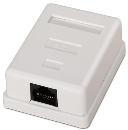 CABLEPELADO Caja de Superficie RJ45 Cat 6, Montaje en Pared para Conector UTP, Admite Velocidades de Transmisión de Datos Hasta 10 Gbps
