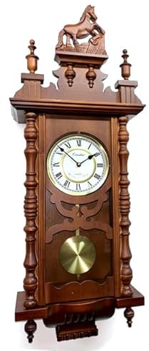 Relojesdeco Pendelwanduhr, 77 cm, Pendeluhr, schöne Quarzwanduhr, römische Ziffern, geschütztes Pendel