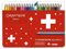 CARAN D ACHE 30 Crayons de couleur Aquarellables Assortis.Sélection Classic et 1 Carte Papier Aquarelle